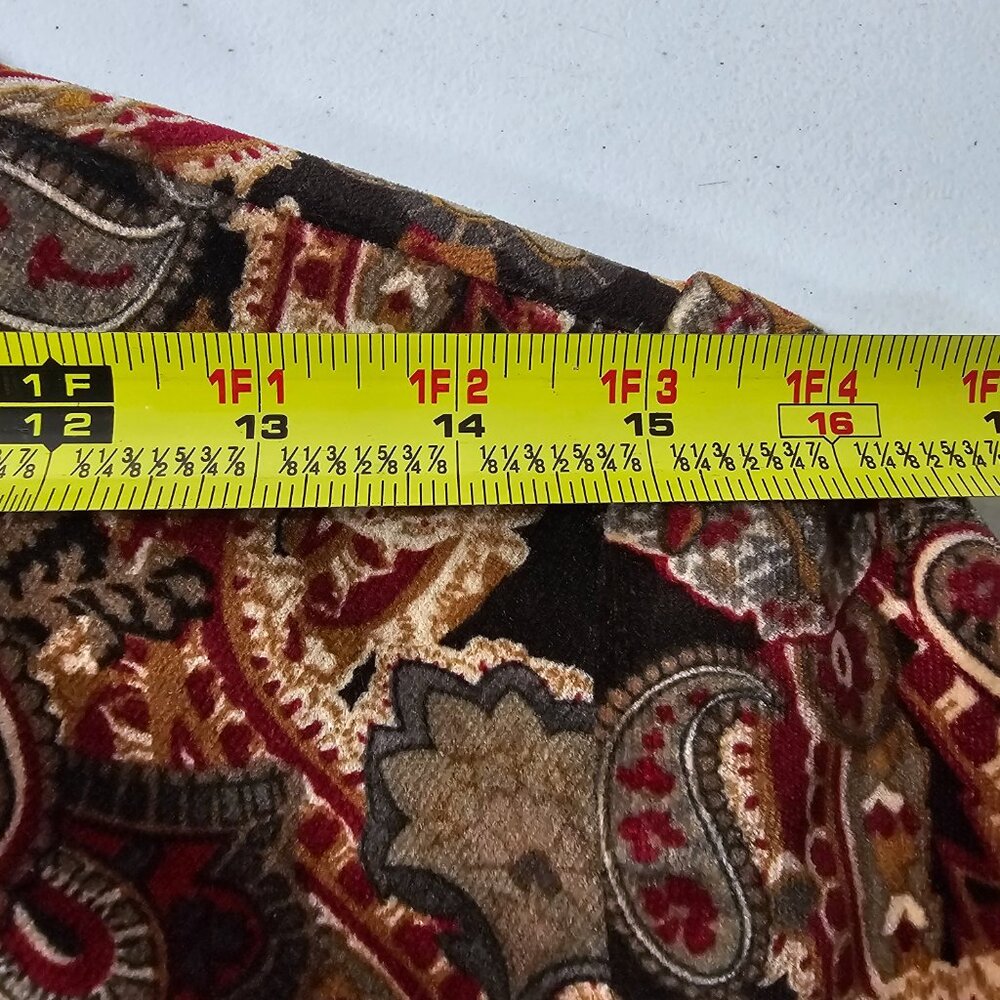 Talbots Velvet Blazer Womens 8P Black Red Paisley Silk Blend Lined Party Jacket - Picture 10 of 12